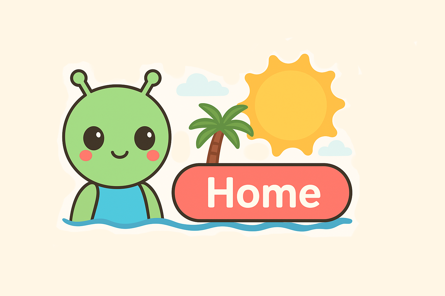Summer Alien Home Button